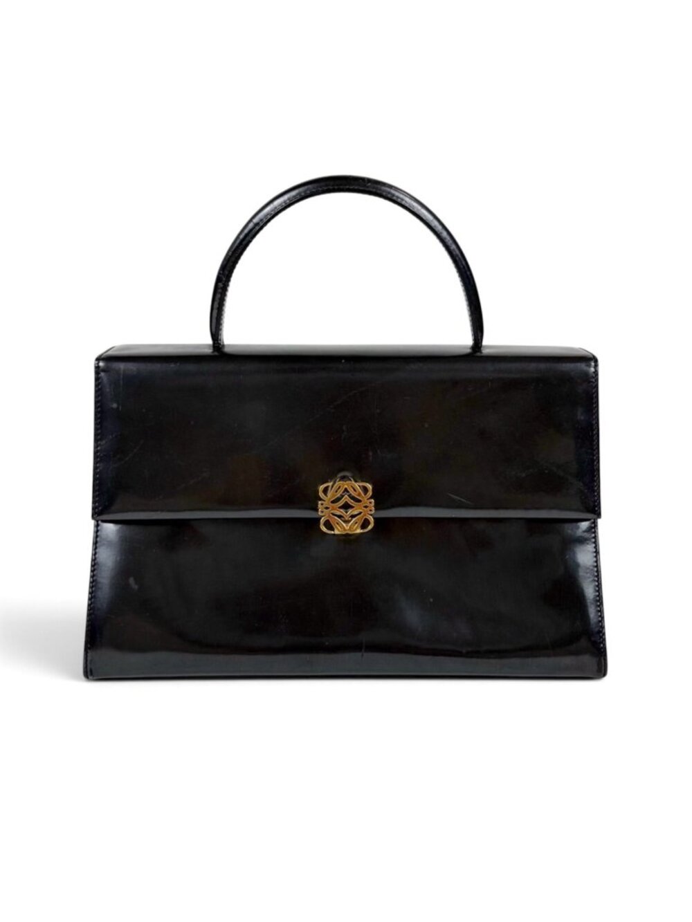 Loewe Anagram Top Handle Bag Logo Handbag Black